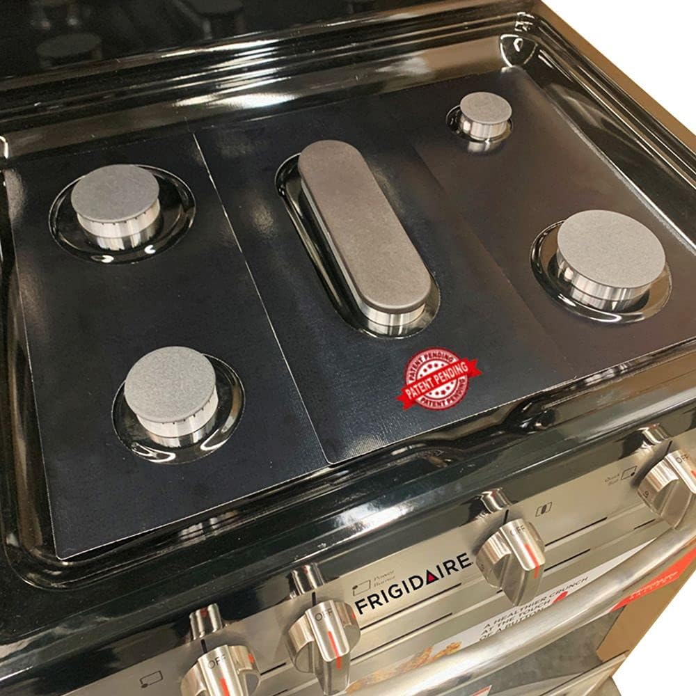 Protectores de estufa Premium Plus para la gama de gas Frigidaire modelo FGGF3059TDA, corte personalizado, revestimiento de estufa fácil de limpiar,