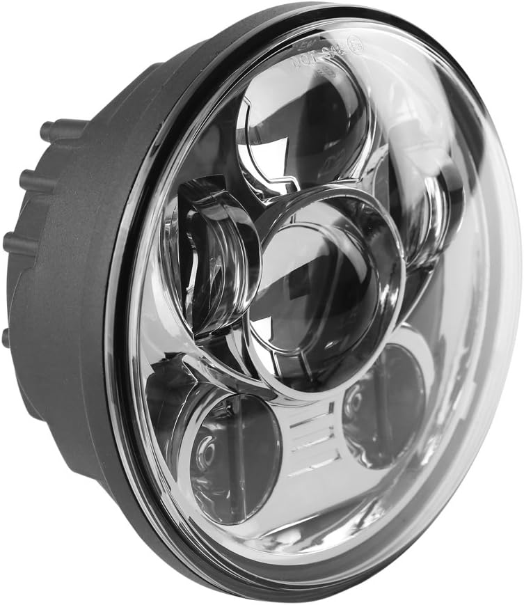 Faro de motocicleta 5.75 pulgadas 5 34 “redondo LED proyección faro+motocicleta intermitentes luz 1157 bala blancoámbar (plata)