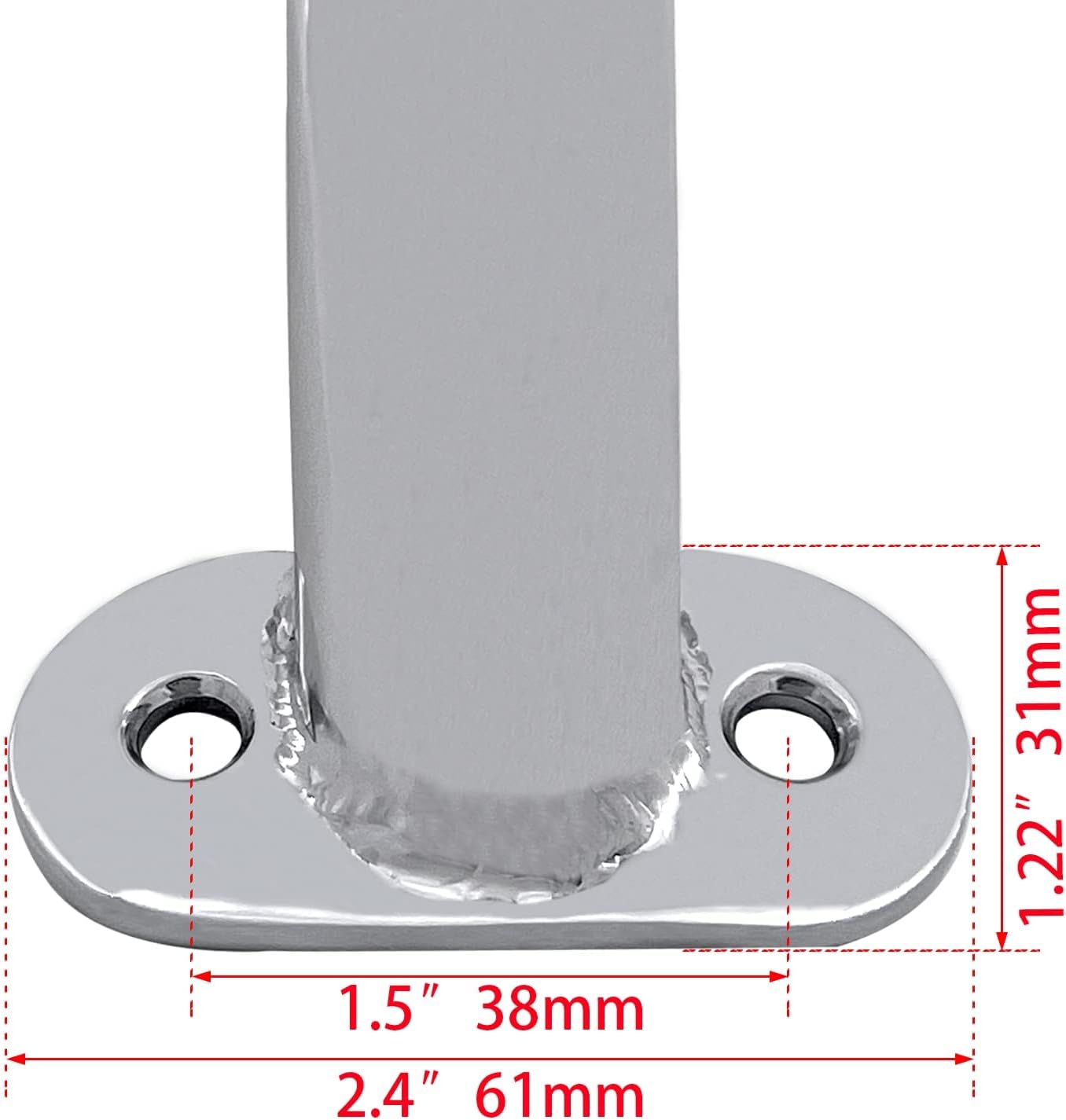 Sure Marine – 2 barandillas marinas de acero inoxidable 316 de 9 pulgadas para barco