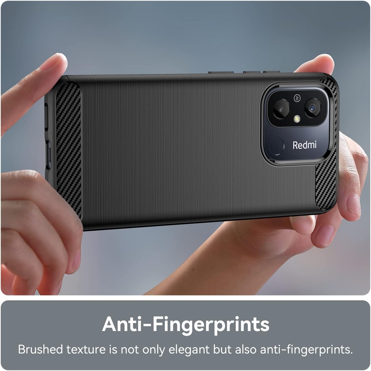KOARWVC Funda de teléfono para Redmi 12C, Redmi 11APoco C55 22120RN86G Funda de fibra de carbono a prueba de golpes resistente resistente
