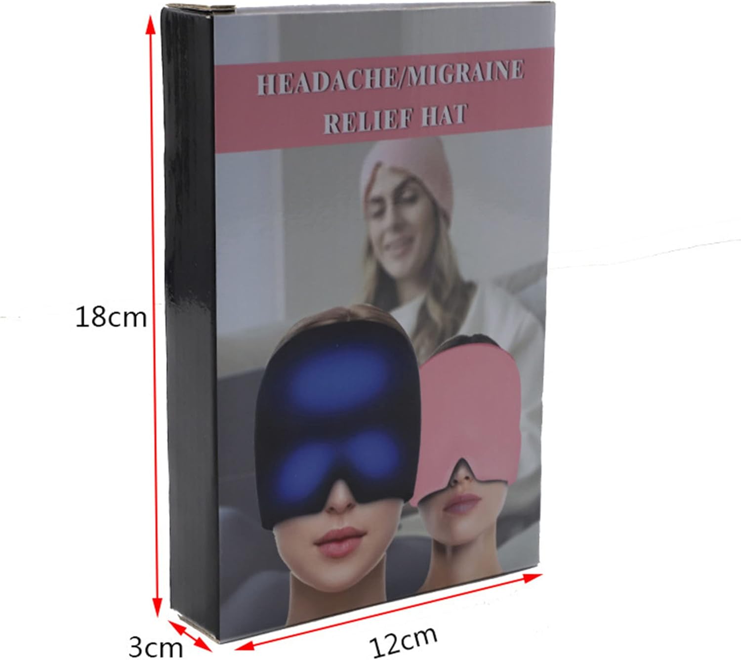 Sombrero para aliviar el dolor de cabeza para migraña, elástico y cómodo para reducir la migraña, tapa de gel refrescante y terapia de frío para