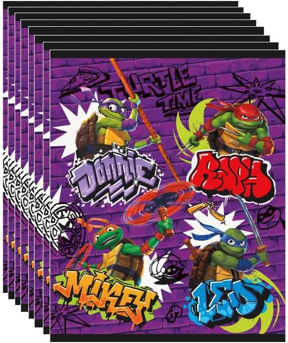 El paquete de suministros para fiesta de cumpleaños de las Tortugas Ninja Mutantes Adolescentes de TMNT incluye 16 bolsas de botín y 1 hoja de