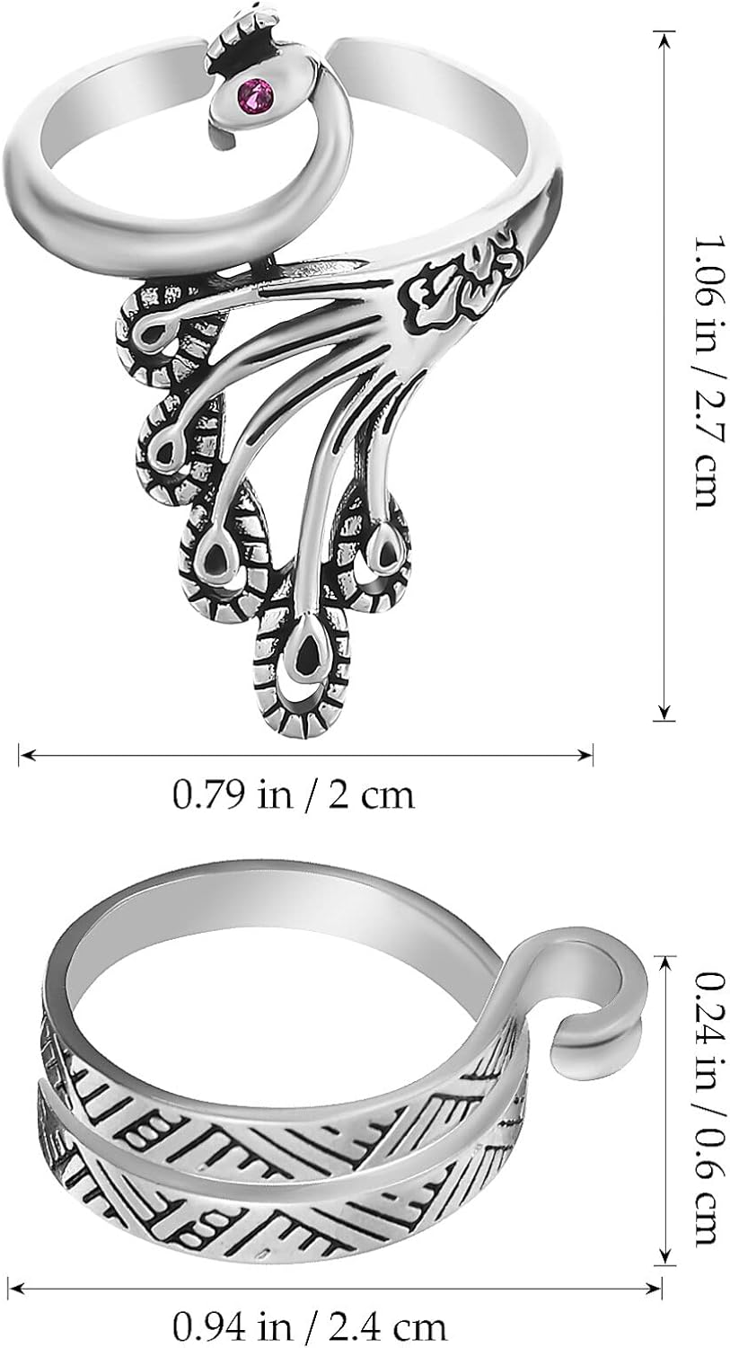 Ciieeo Anillo de tejer para tejer anillo de ganchillo para tejer dedo abierto dedal titular de hilo de ganchillo anillo de tensión de ganchillo