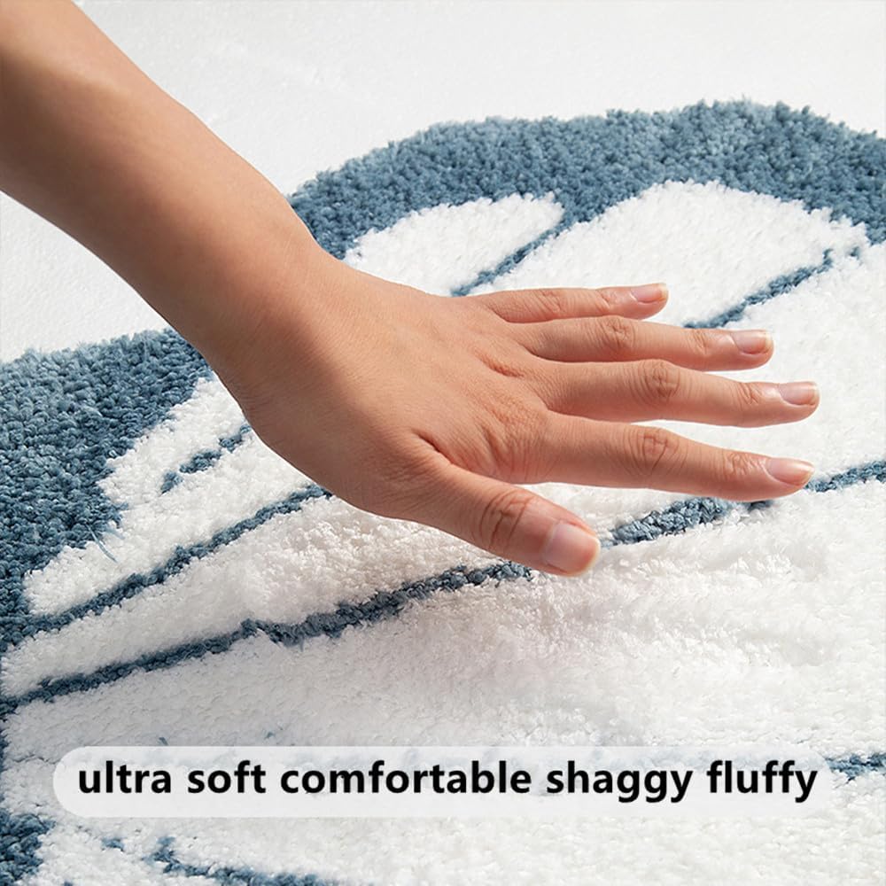XYRuiHang Lindas alfombras de baño con forma de concha, peludas, esponjosas, irregulares, antideslizantes, absorbentes, para bañera, cómodas y