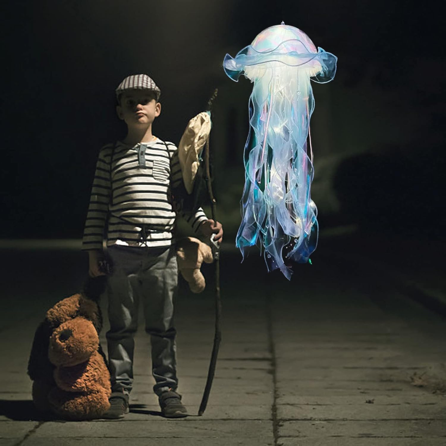 Lámpara de medusa nocturna hecha a mano creativa DIY luces LED portátiles Halloween decoración de habitación al aire libre lámparas decorativas