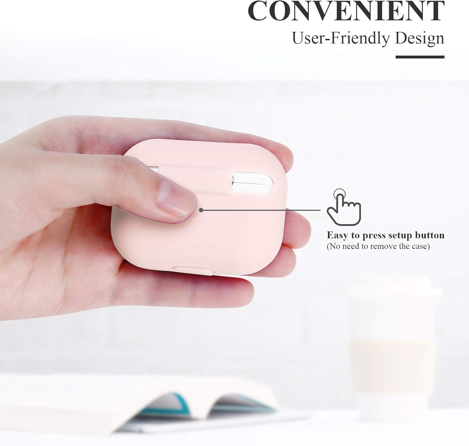 Funda de silicona para AirPods Pro a prueba de golpes, compatible con Apple AirPods Pro LED frontal visible con mosquetón Funda de carga para AirPod