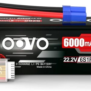 HOOVO Batería LiPo de 22.2V 6000mAh 60C 6S con enchufe EC5 para RC Quadcopter Camión Barco Avión Helicóptero Vehículo RC