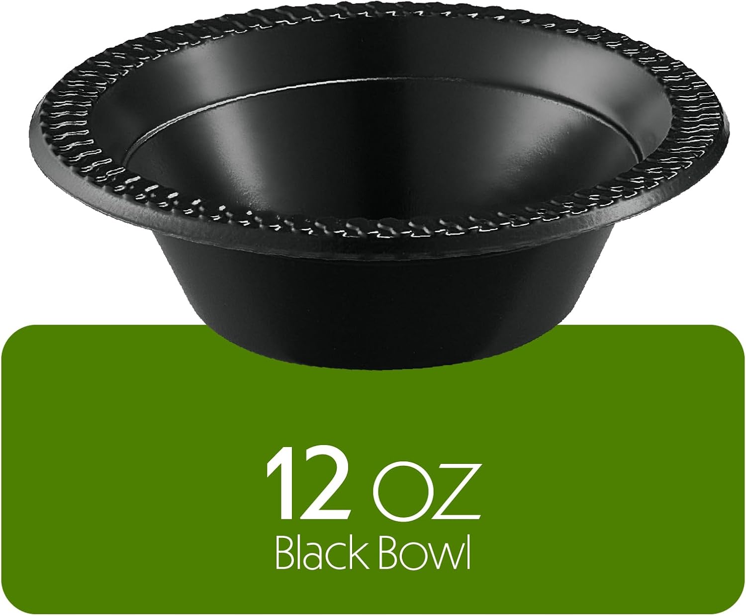 PLASTICPRO 100 cuencos de plástico negros ligeros de 12 onzas, cuencos de sopa de plástico negros desechables para fiestas y bodas
