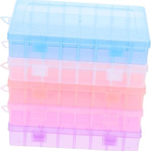 TEHAUX Caja de almacenamiento de 5 piezas, bandeja organizadora de joyas, bandeja de almacenamiento de cuentas, organizador de hilo para bordar, TEHAUX Caja de almacenamiento de 5 piezas, bandeja organizadora de joyas, bandeja de almacenamiento de cuentas, organizador de hilo para bordar,