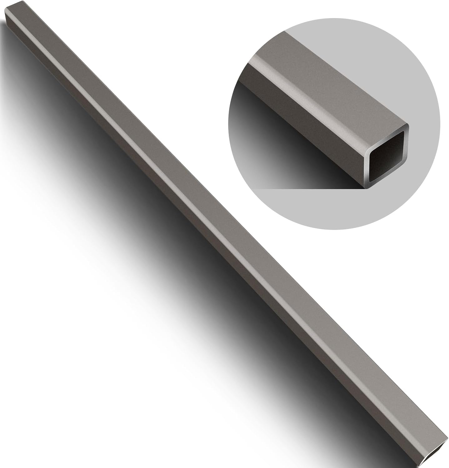 Zonon Tubo cuadrado de acero laminado en caliente, 2 “x 2″, grosor de pared de 14”, tubo cuadrado de acero de 48 pulgadas de longitud para