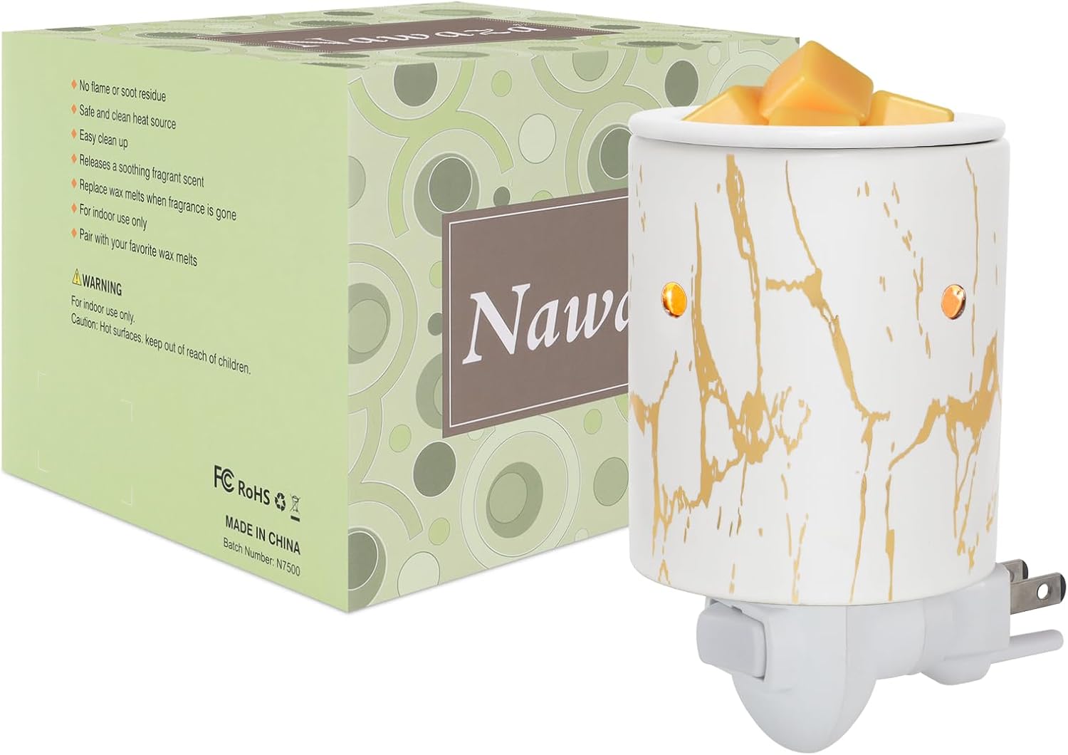 Calentador de cera enchufable para cera perfumada, calentador de cera de cerámica enchufable, cubo eléctrico para aromas y fragancias, fusión de