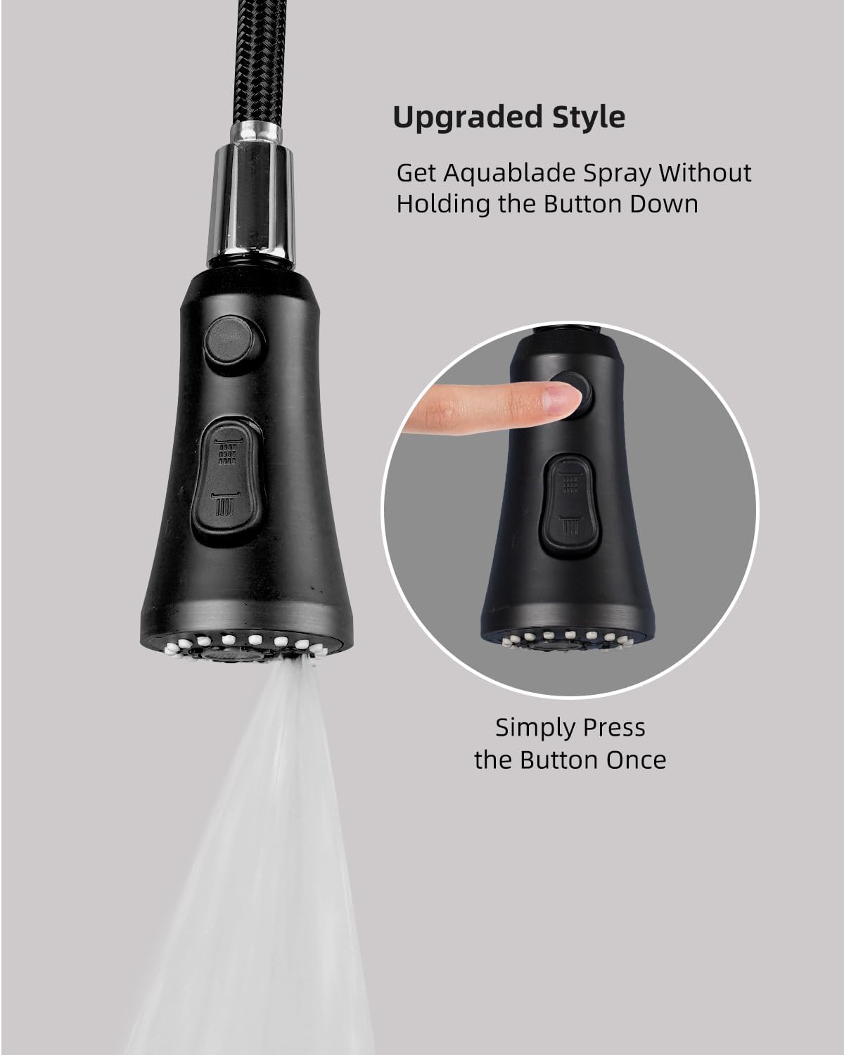 Hibbent Reemplazo de cabezal de grifo de cocina extraíble, boquilla rociadora de fregadero de cocina de 3 funciones con 10 adaptadores, compatible