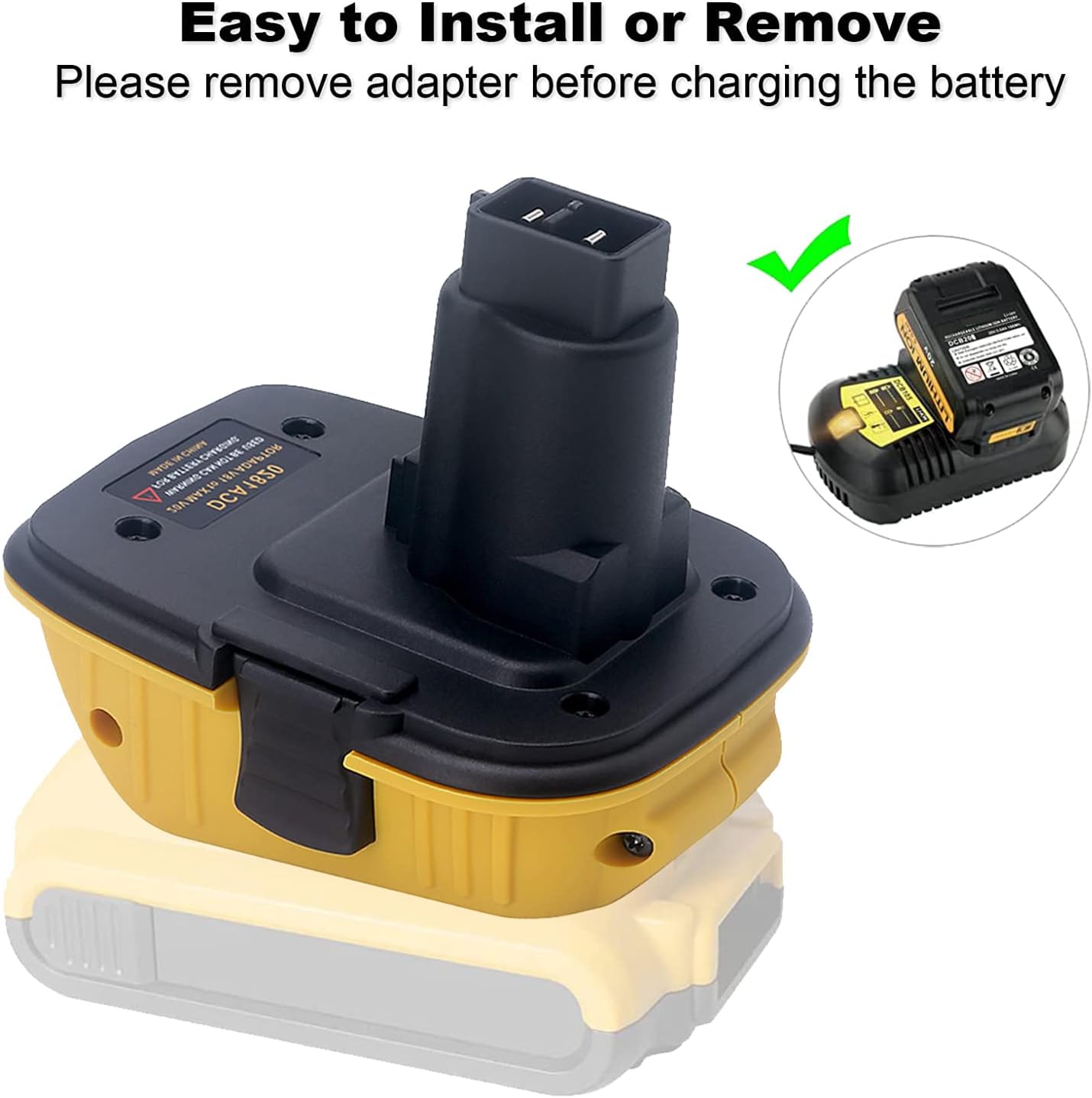 Adaptador de batería DCA1820 para DEWALT 18v a 20v Convertir 20V MAX XR Batería de litio DCB200 DCB201 DCB203 DCB204 DCB205 DCB206 a Dewalt 18V