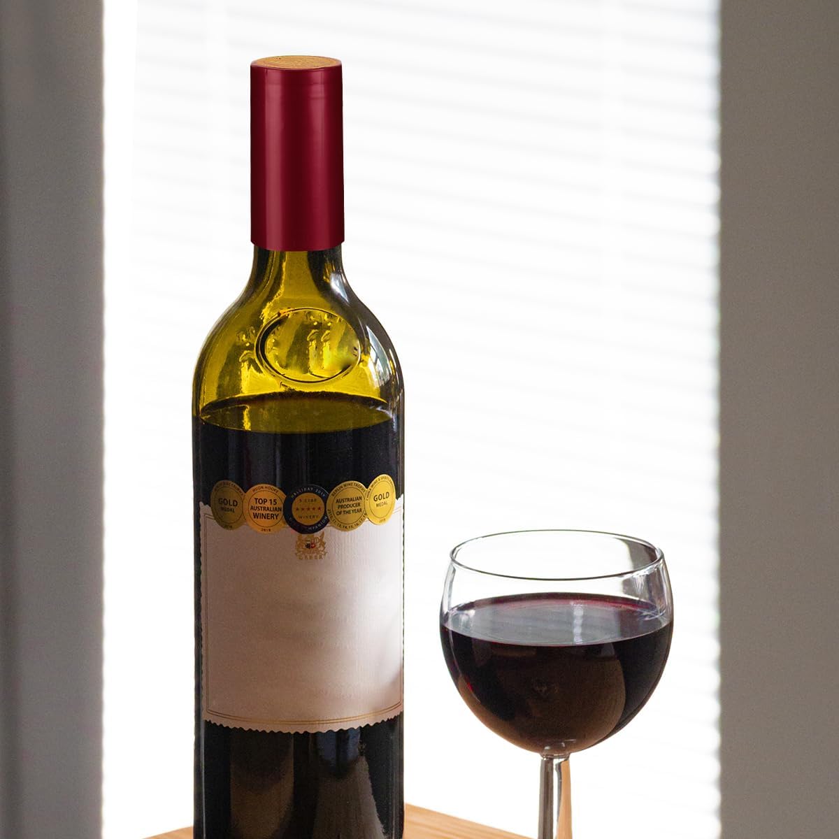 NUOBESTY 100 cápsulas termorretráctiles para botellas de vino, tapas retráctiles, envoltura retráctil de vino, cápsulas de botellas de vino, tapas