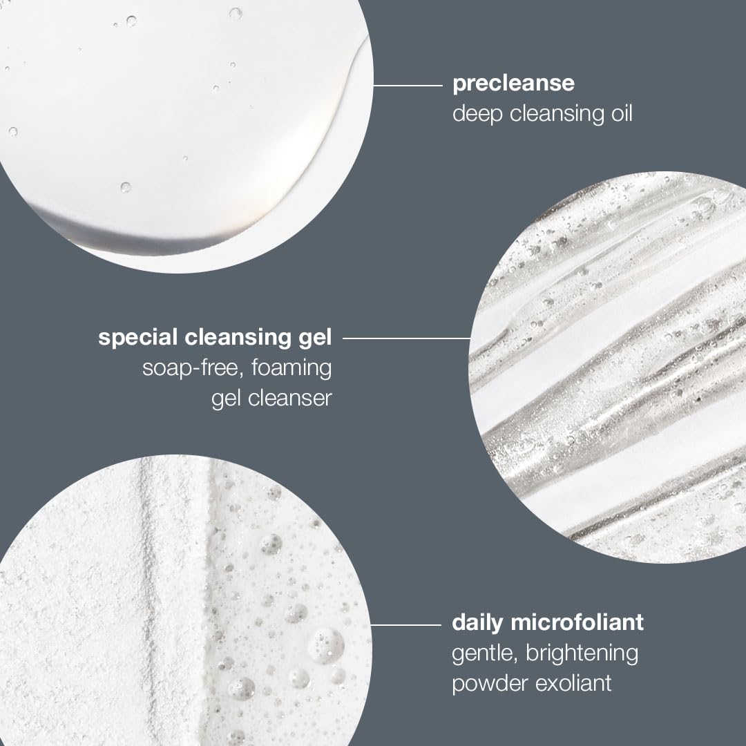 Dermalogica Best Cleanse + Glow Kit  El juego de limpieza facial contiene  PreCleanse (5.1 oz), gel limpiador especial (8.4 onzas líquidas),