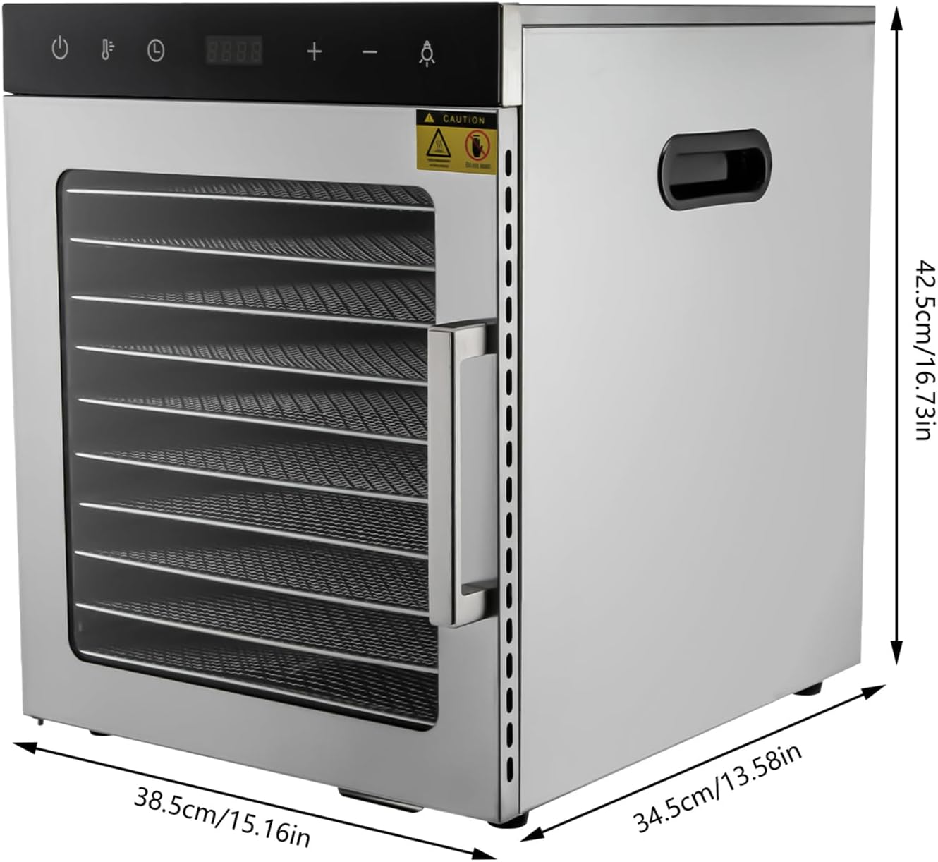 Deshidratador de alimentos, máquina eléctrica de secado de alimentos de 800 W con temperatura digital y temporizador, 10 bandejas de acero