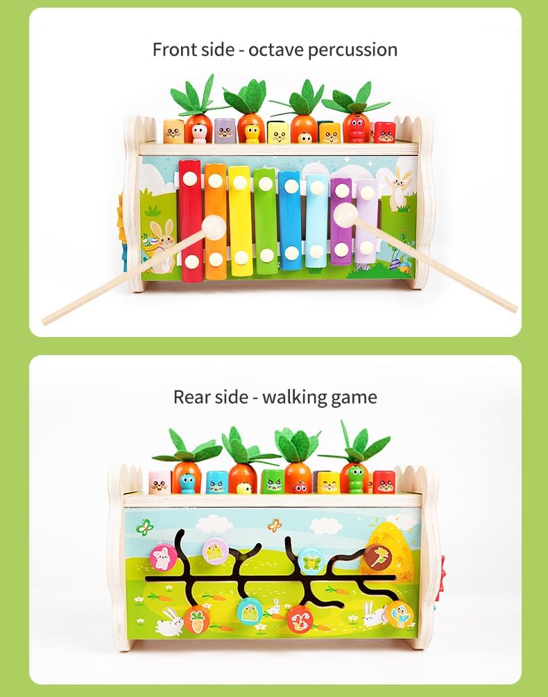 Juguetes Montessori para niños de 1 año, (8 en 1), juguete de madera para golpear martillos, juego de golpe a topos para niños pequeños, juego de