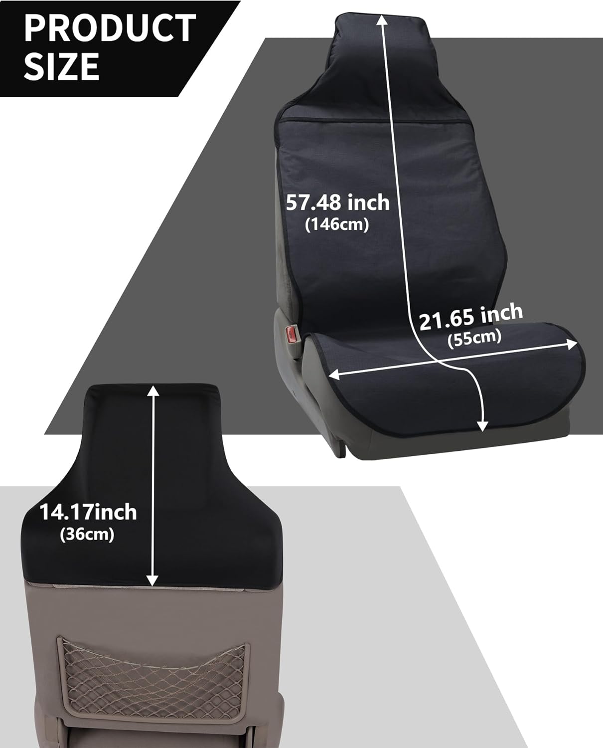 Funda impermeable para asiento de automóvil, ajuste universal, fundas de asiento delantero, parte inferior antideslizante, a prueba de sudor y fácil