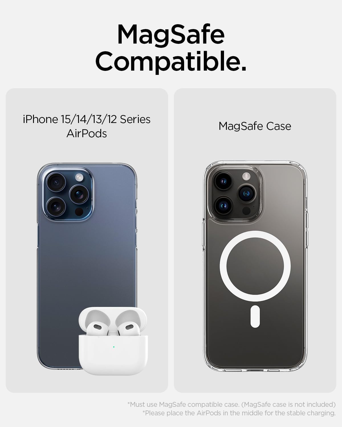 Spigen ArcField (MagFit) para MagSafe 2 en 1 Soporte de carga inalámbrico magnético dual cargador inalámbrico rápido para iPhone 15 Pro Max Plus 14