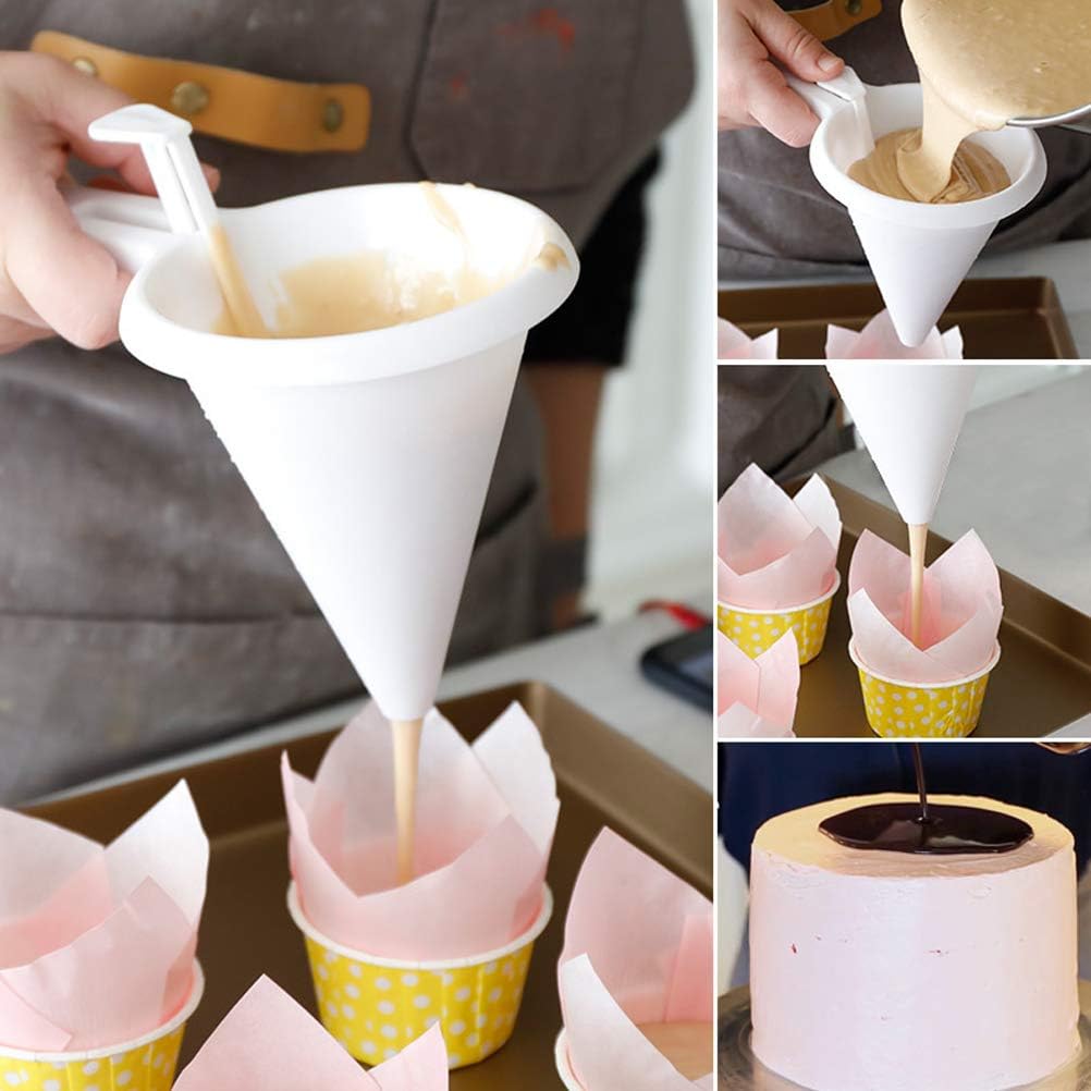 Embudo de chocolate blanco, herramientas especiales para panqueques y artilugios, dispensadores de rebozado, embudo para hornear, pastel, postre,