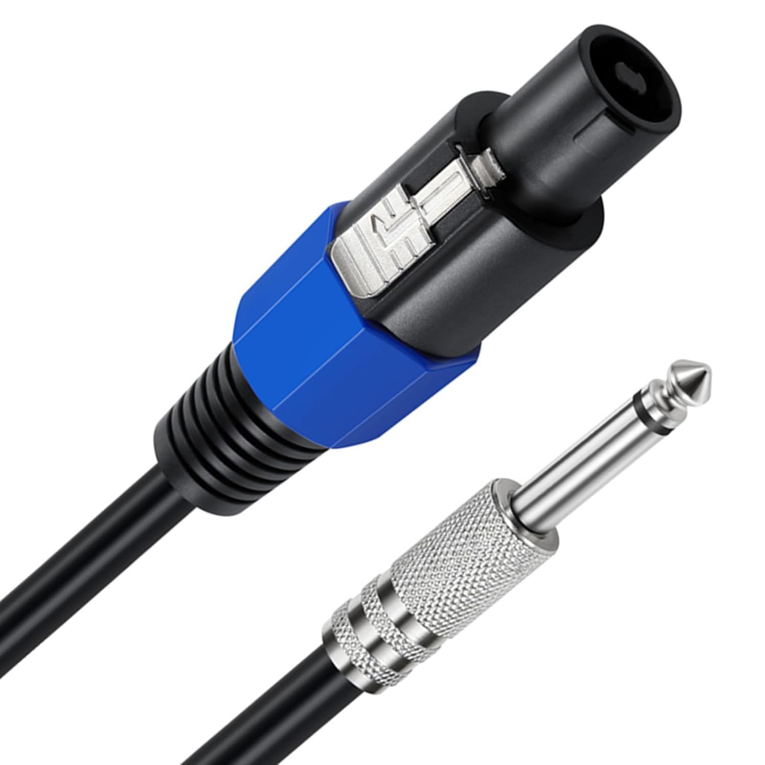 MOTONG Cable de altavoz Speakon de 12 AWG a 0.250 in 14 de pulgada de 6 pies, altavoz profesional de cobre resistente a 6.35 TS altavoz macho a