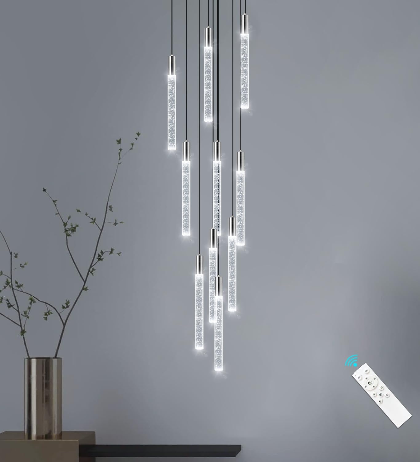 Lámparas LED para sala de estar, lámparas colgantes de techo modernas, lámparas de escalera para entrada, vestíbulo, iluminación dimmale