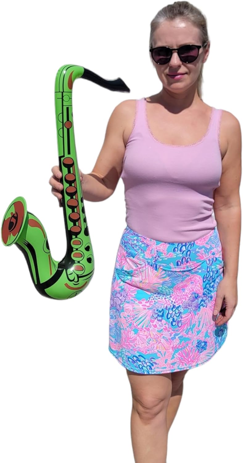 Colorido saxofón infla de 22 pulgadas (3 colores), instrumento musical inflable para juego simulado, concierto, jazz, sesión de fotos, cabina,