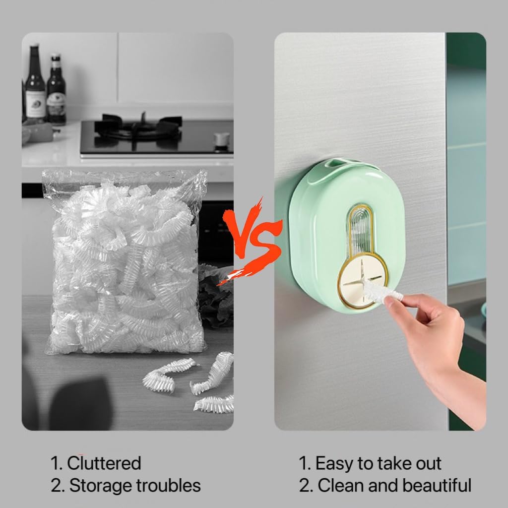 Fresh Keeping – Organizadores de contenedores para tienda de películas con 100 envolturas de plástico elásticas, montaje en la pared, sin