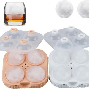 Bandeja para cubitos de hielo, moldes redondos grandes de 2.54 pulgadas, fácil de liberar, perfecta para cócteles, whisky, bourbon, jugo, café Bandeja para cubitos de hielo, moldes redondos grandes de 2.54 pulgadas, fácil de liberar, perfecta para cócteles, whisky, bourbon, jugo, café
