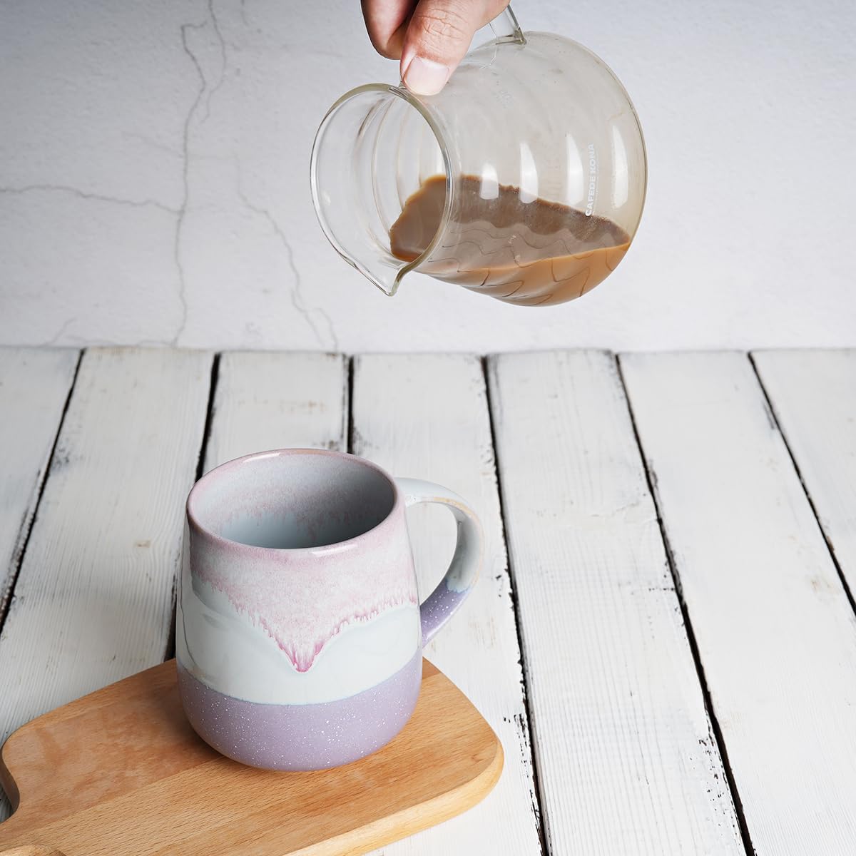 Bosmarlin Taza de café de cerámica extragrande, 23 onzas, apta para lavavajillas y microondas, taza de té grande de gran tamaño para oficina y