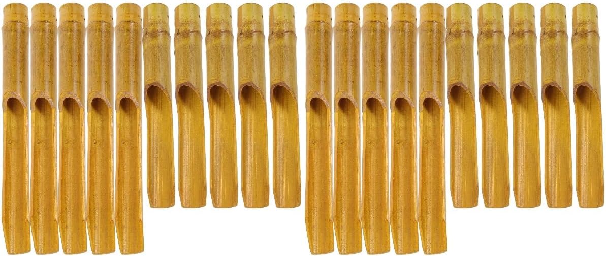 Yardwe 20 piezas de campanillas de viento de bambú, accesorios de música, carillones de viento decorativos, campanillas de viento de bricolaje,