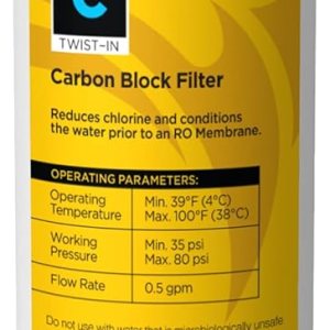 AQUATICLIFE – Cartucho de filtro de repuesto de bloque de carbón activado para unidades RORODI de ósmosis inversa AQUATICLIFE – Cartucho de filtro de repuesto de bloque de carbón activado para unidades RORODI de ósmosis inversa