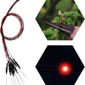 Evemodel L0402R 20pcs pre-cableado SMD LED 0402 diodo emisor de luz roja 12V pre-soldado Micro Litz cable cable longitud 7.8 pulgadas (7.9 in) para Evemodel L0402R 20pcs pre-cableado SMD LED 0402 diodo emisor de luz roja 12V pre-soldado Micro Litz cable cable longitud 7.8 pulgadas (7.9 in) para