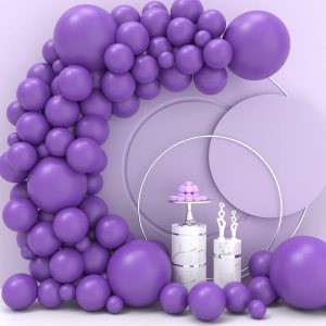 JOYYPOP Globos morados de 110 piezas de guirnalda de globos morados, diferentes tamaños, 5, 10, 12, 18 pulgadas, globos morados para decoración de JOYYPOP Globos morados de 110 piezas de guirnalda de globos morados, diferentes tamaños, 5, 10, 12, 18 pulgadas, globos morados para decoración de