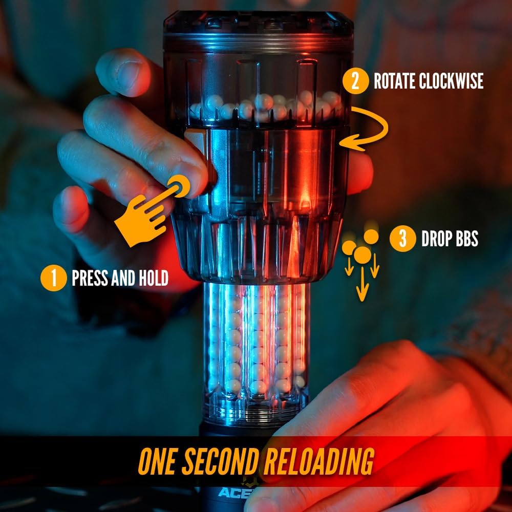 ACETECH Paquete de iniciación juego de granadas ficticias AceHive Spawner, función de recarga rápida para todos los BBS de 0.236 in.