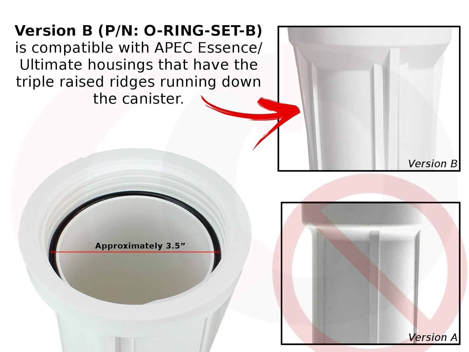 Captain O-Ring Juntas tóricas de repuesto de 3.5 pulgadas para APEC Essence, carcasa de filtro de agua RO de ósmosis inversa definitiva (paquete de