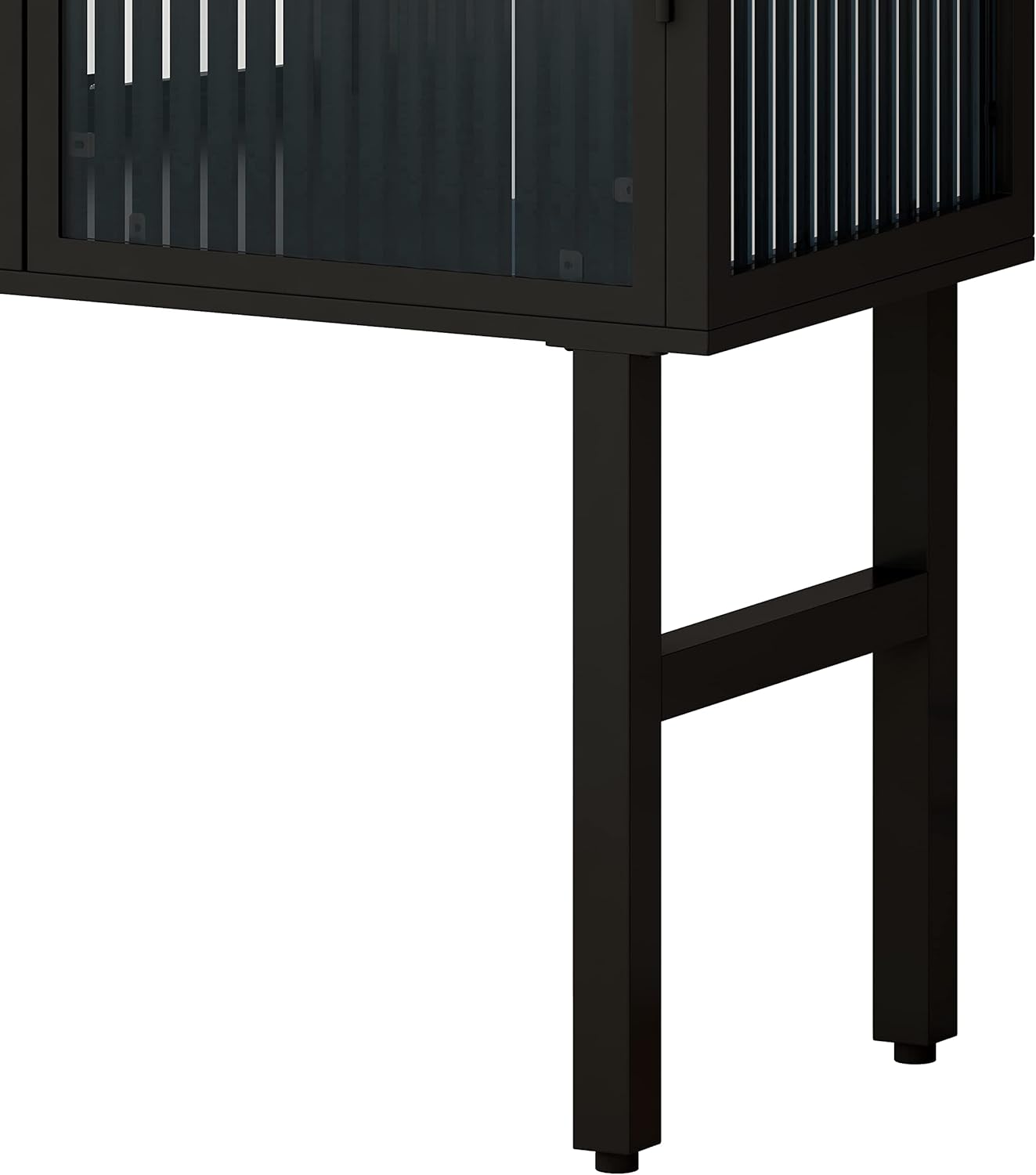 JIEJIEGAO Armario moderno de dos puertas de vidrio de 61.61 pulgadas con almacenamiento de tres niveles, consola de aparador, gabinete de