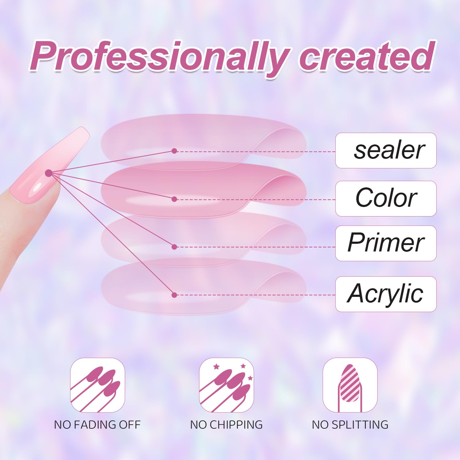 Uñas postizas a presión medianas, uñas postizas de almendra con diseños de remolinos arcoíris, uñas postizas acrílicas con pegamento para mujeres,