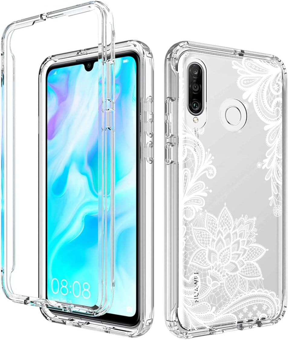 Funda para Huawei P30 LiteNova 4E MAR-LX3A con protector de pantalla de vidrio templado, funda protectora de cuerpo completo con bonito patrón de
