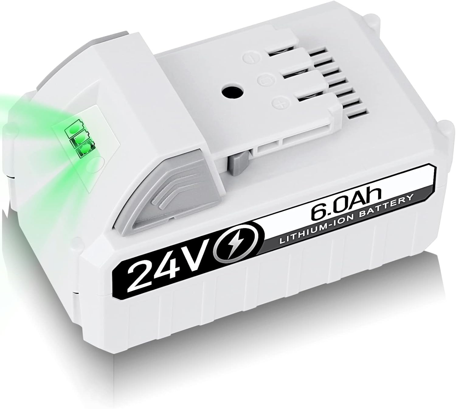 3 generación + puerto de CC Batería de repuesto de 24 V 6.0 Ah para Snow Joe, Sun Joe, Power Joe, Aqua Joe 24V iON+ Tools 24BAT-LTW 24VBAT-LTE