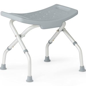Medline Silla de ducha plegable sin respaldo, silla de baño que soporta hasta 250 libras, color gris Medline Silla de ducha plegable sin respaldo, silla de baño que soporta hasta 250 libras, color gris
