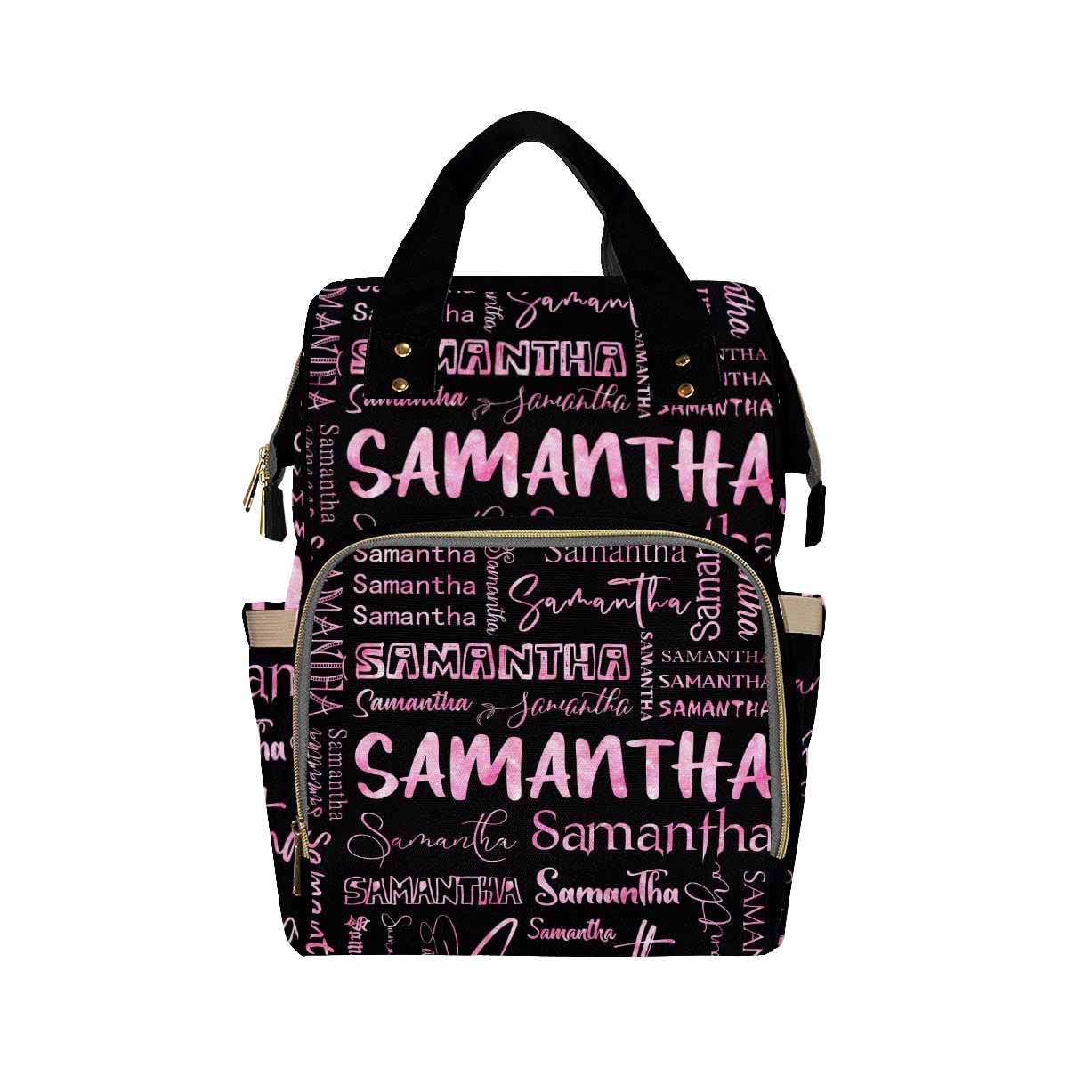 MyPupSocks Bolsa de pañales personalizada con nombre, bolsa de pañales personalizada con texto, a la moda, multiusos, bolsa de guardería para mamá,