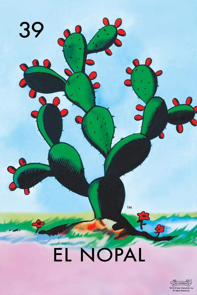 39 tarjetas de lotería de cactus El Nopal Loteria Mexicano, Día de Muertos, Día de Muertos, decoración de México, fiesta de la naturaleza, letrero
