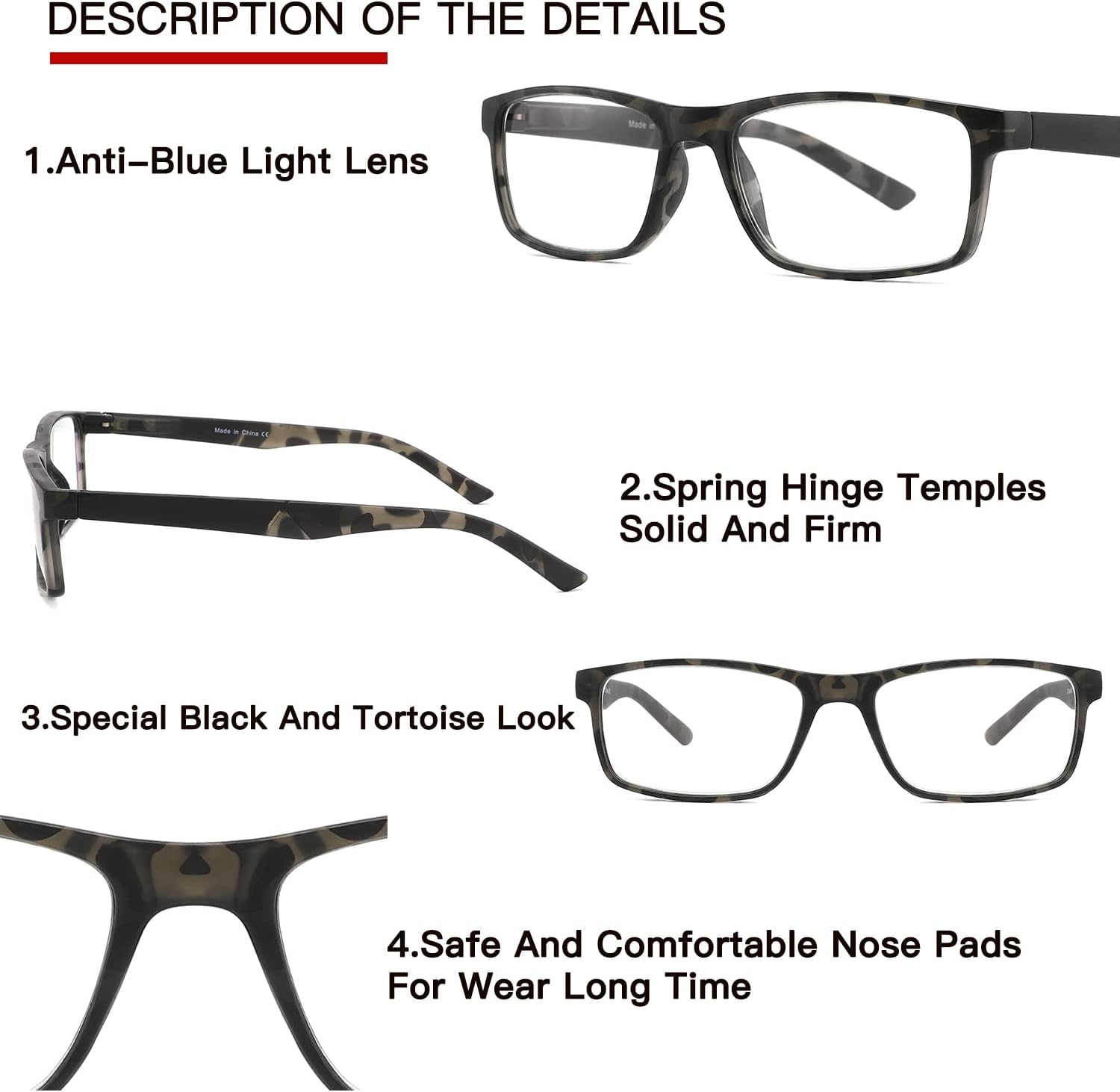 Lentes de lectura con bloqueo de luz azul para mujeres y hombres, bisagra de resorte, para computadora, tramposos, lentes de aumento +2.50
