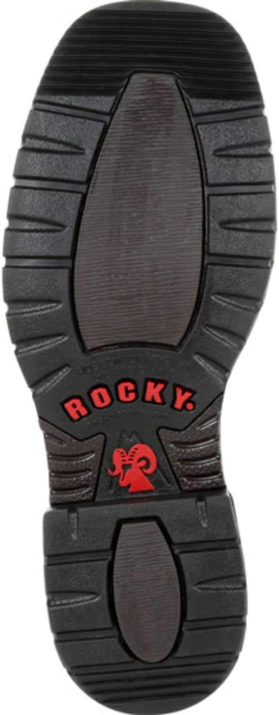 Rocky Original Ride FLX – Botas Western con punta de acero, color marrón oscuro y bronceado, 10 de ancho de EE. UU, marrón oscuro y bronceado