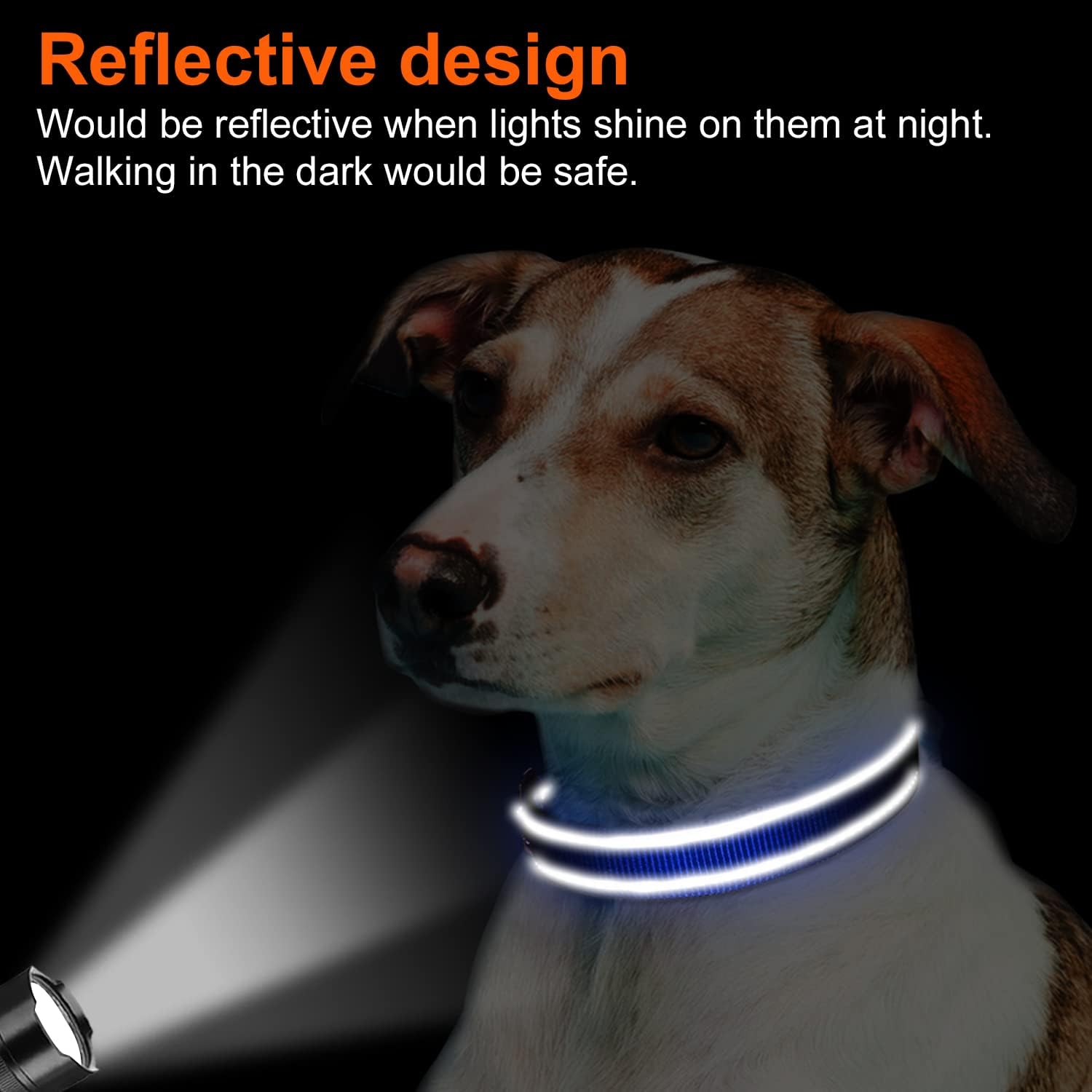 Joytale – Collar reflectante para perro, de neopreno suave y acolchado, de nailon transpirable, para mascotas, ajustable para cachorros y perros