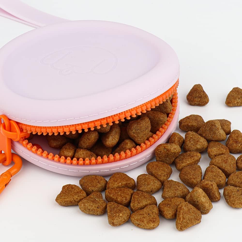 WALLFID Bolsa de silicona para perros, portátil e impermeable, con estampado de alfabeto personalizable, ideal para aperitivos de perros y gatos en
