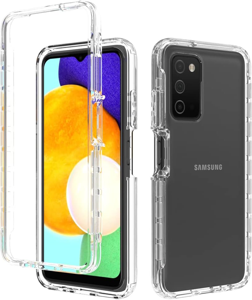 Tothedu Funda de teléfono para Galaxy A03S, Samsung A03S SM-A037U con protector de pantalla de vidrio templado, carcasa protectora de cuerpo