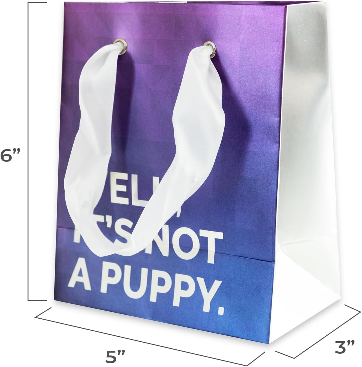 Prank-O – Bolsas de regalo novedosas, paquete de 3, Bueno, no es un cachorro, relájate, no es casero, ahora es un buen momento para reducir tus