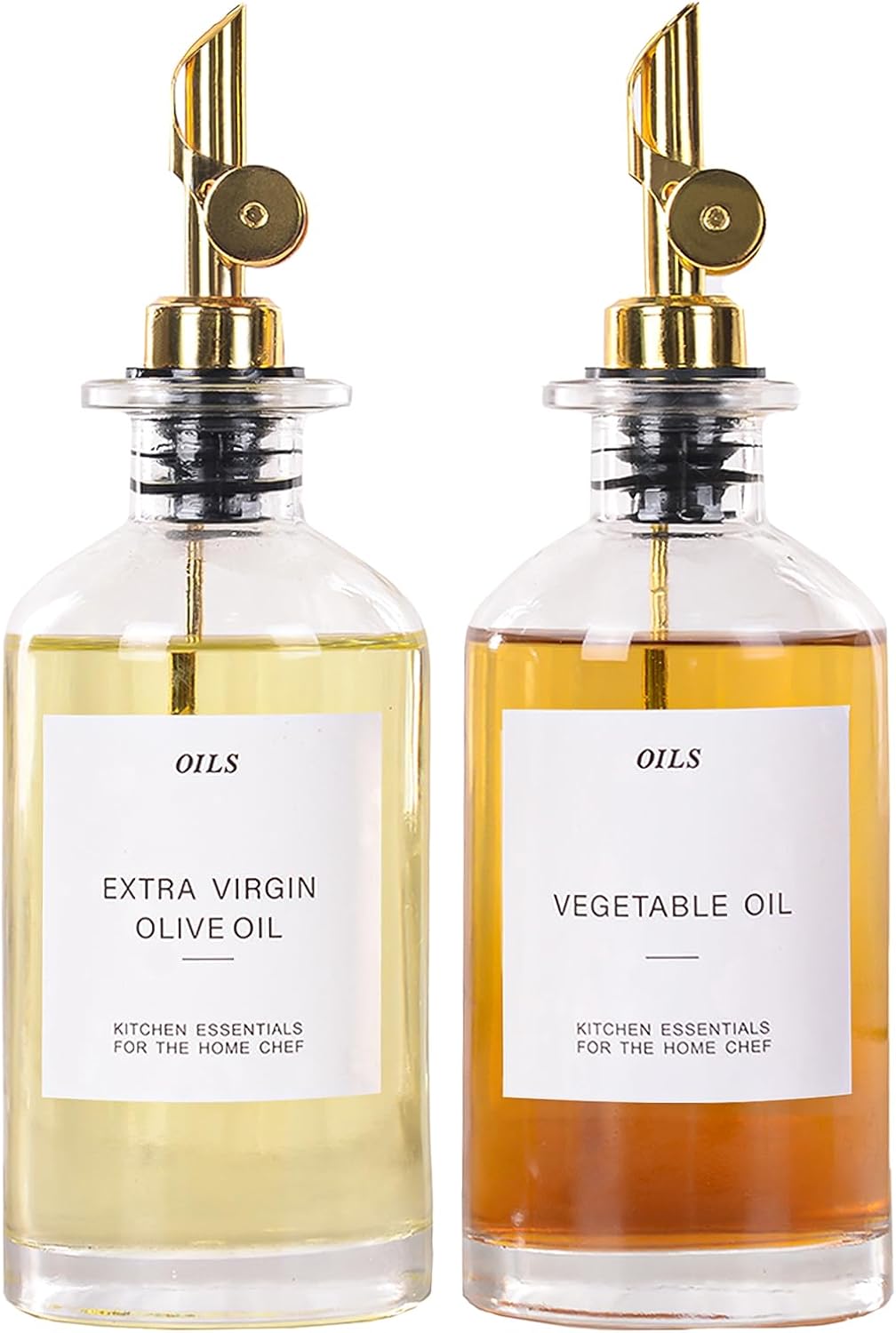 Botella dispensadora de aceite de oliva para cocina con 40 etiquetas, dispensador de jarabe de café, botella de aceite de oliva para cocinar, juego